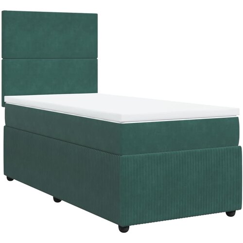 vidaXL Box spring krevet s madracem tamnozeleni 100x200 cm baršunasti Cijene