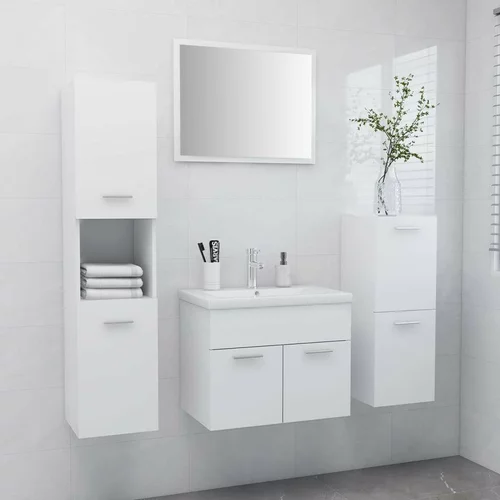  Komplet kopalniškega pohištva bele barve iverna plošča, (20798201)