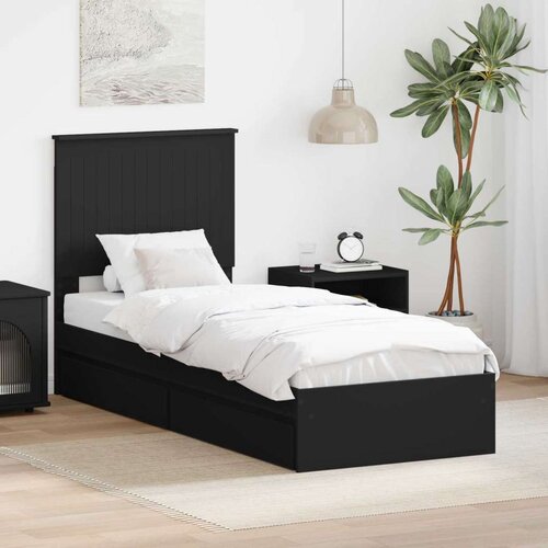  Krevet s od storage Crna 75 x 190 cm Konstruirano drvo Cijene