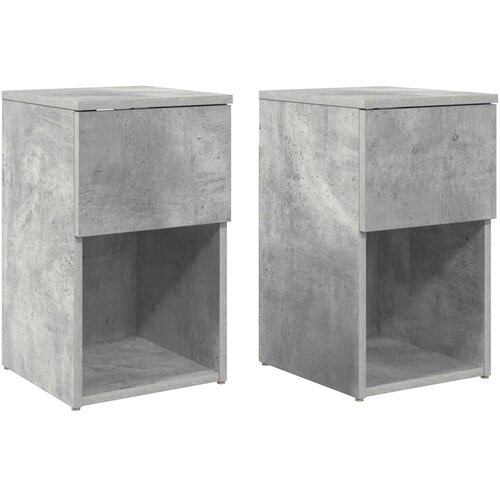 vidaXL Ormarić za krevet 2 pcs Betonska siva 29 x 31 5 x 49 cm - Betonska siva 2 Cene