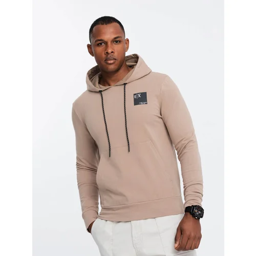 Ombre Men's logo kangaroo hoodie - brown