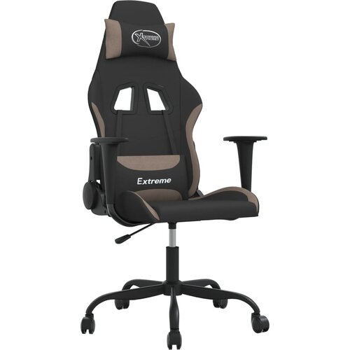 vidaXL Masažni gaming stol črno in taupe blago, (21377532) Cene