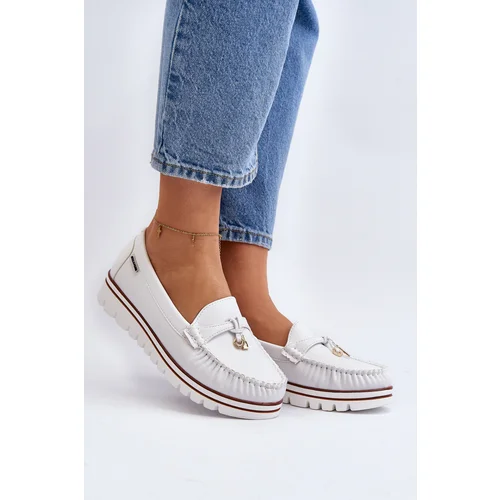 PM1 Women's White Platform Moccasins Railav