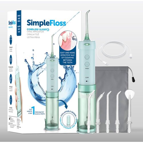 SimpleFloss Slider Green bežični oralni tu&amp;scaron; - mint zeleni Slike