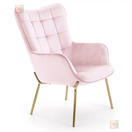 Halmar Fotelj Castel - svetlo roza