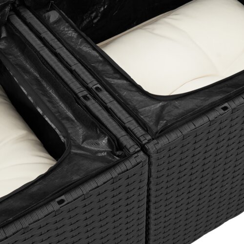 vidaXL Set od 4 dijela vrtne sofe s jastučićima Crna Poly Rattan Acacia Cijene