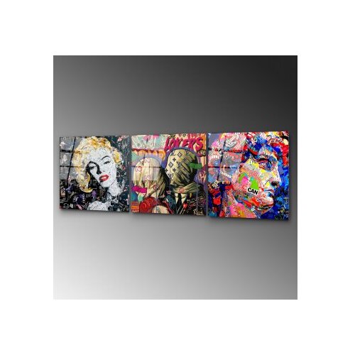 Wallxpert dekorativna slika od kaljenog stakla apst (uv 857) 50 x 50cm, 3 dela Slike