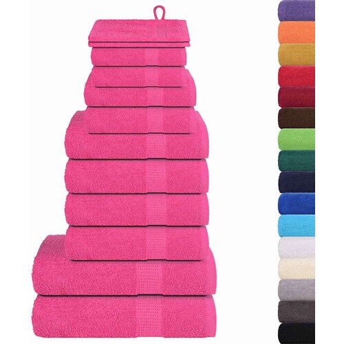  12-dijelni set ručnika ružičasti 360 gsm 100 % pamuk Slike