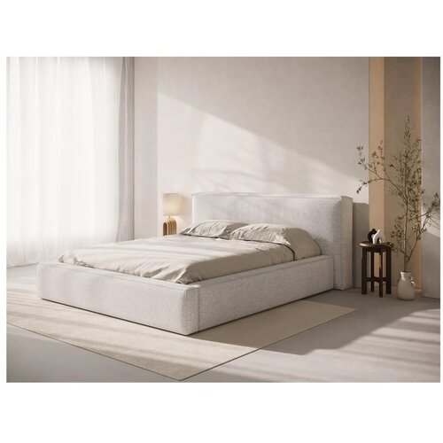 Micadoni Svijetlo sivi tapecirani bračni krevet s prostorom za odlaganje s podnicom 140x200 cm Simon Olivia &amp;ndash; Slike