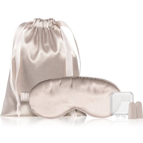 Notino Travel Collection Satin sleep mask with ear plugs set maski za spavanje i čepova za u&amp;scaron;i Beige Slike