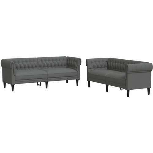 Maison Chic Sedežna garnitura - kavč 2-delna temno sivo blago, (21728226) Cene