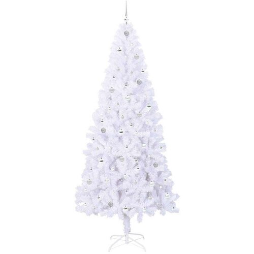  Umjetno božićno drvce s stalakom Bijelo 240 cm PVC i čelik Slike