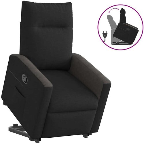 vidaXL Naslonjač na podizanje od tkanine crni Cijene