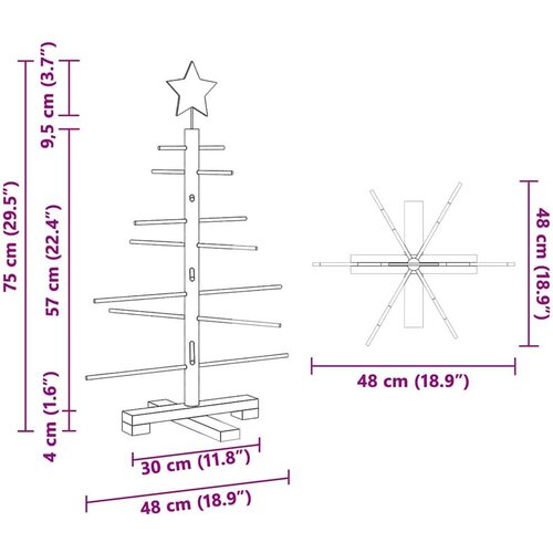 VidaXL Drveno božićno drvce s stalakom Smeđa 75 cm bambus Slike