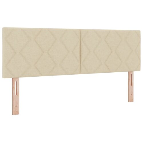  Podesivi krevet s madracem Krem 140 x 190 cm Tkanina - Krem 140 x 190 cm Dizajn s rombovima Slike