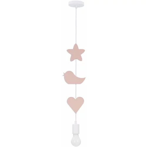 Candellux Lighting Bijelo-ružičasta dječja svjetiljka s metalnim sjenilom Single -