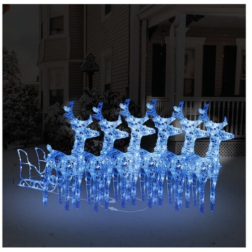  Božični jeleni s sanmi 320 LED lučk iz akrila Cene