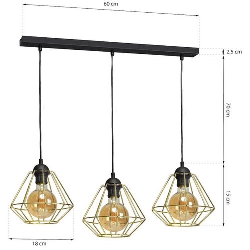  Luster na sajli LUPO 3xE27/60W/230V Slike