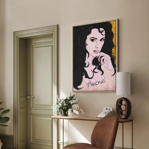  Slika - Amore Mio (1 Part) Vertical 40x60 U prirodnom drvenom okviru Slike