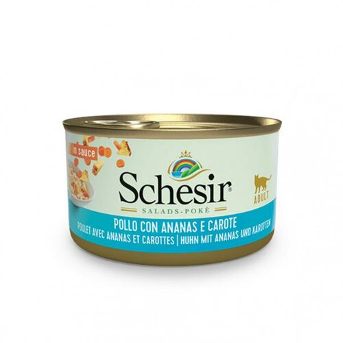Schesir Salad konzerva za mačke - Pile, ananas i šargarepa 85g Slike