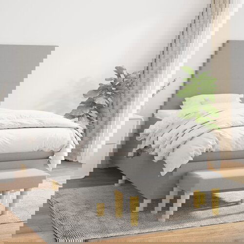The Living Store Box spring postelja z vzmetnico svetlo siva 80x200 cm blago - Box Spring Postelja, (21503556) Slike