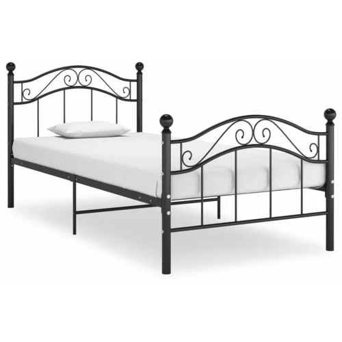  Okvir za krevet crni metalni 90 x 200 cm