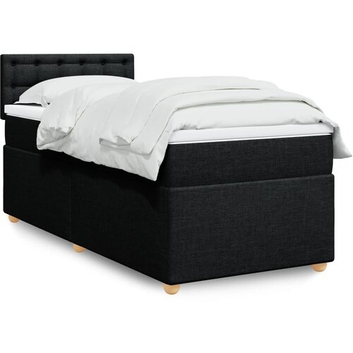 vidaXL Box spring postelja z vzmetnico črna 80x200 cm blago Cene