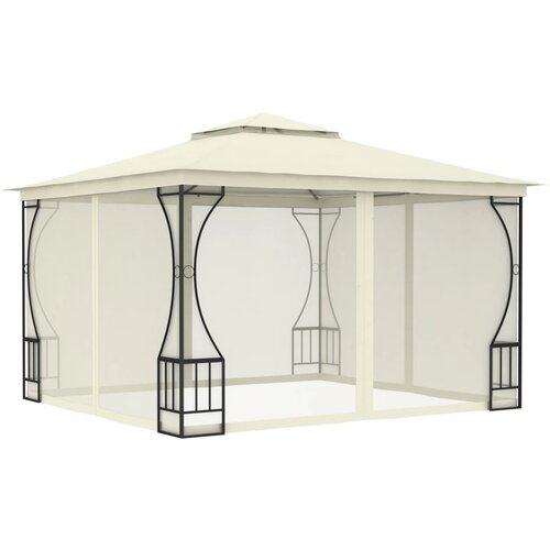 vidaXL paviljon z mrežami 300x300x265 cm krem Cene