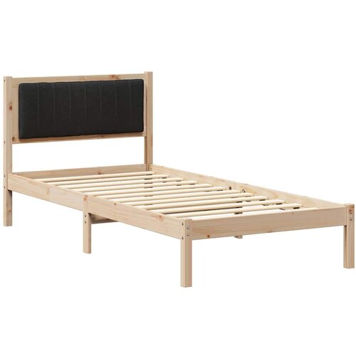 vidaXL Posteljni okvir z oblazinjenim vzglavjem Črna 90 x 200 cm, (5000084767) Cene