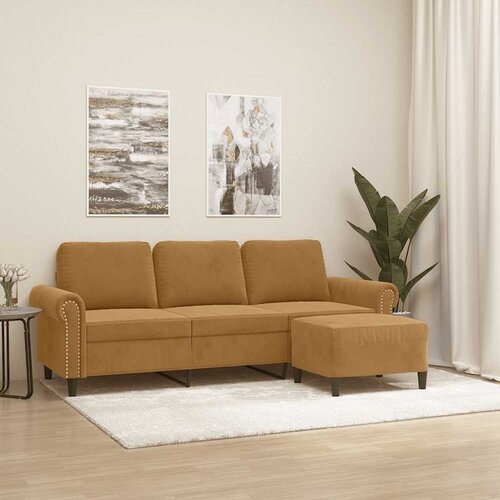  Trosjed s tabureom smeđi 180 cm bar&scaron;unasti Cijene