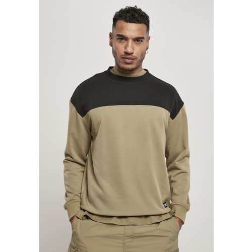 Urban Classics Upper Block Crewneck Khaki/black Cene