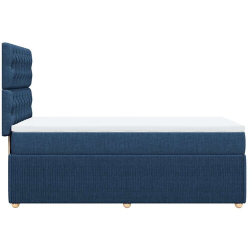 VidaXL Krevet s oprugama i madracem plavi 90 x 190 cm od tkanine Slike