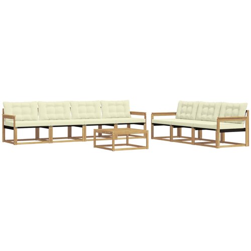  Set vanjskih sofa 8 kom. Bijela i krem Slike