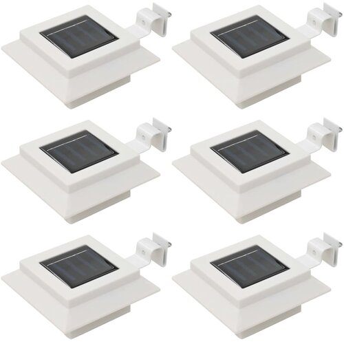  Vanjske solarne svjetiljke 6 kom LED četvrtaste 12 cm bijele Slike