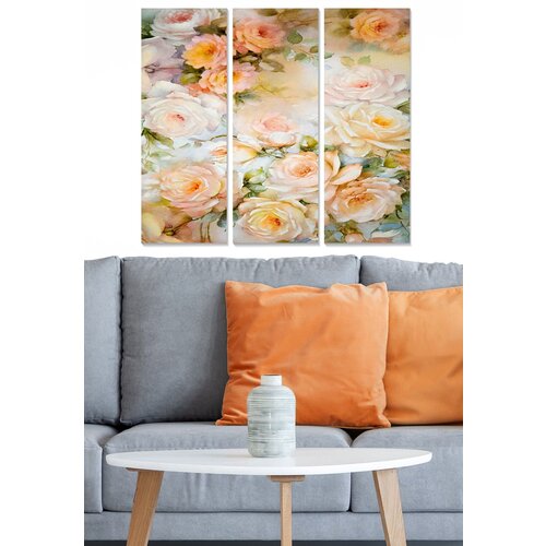 Wallity MDF1419432 multicolor decorative mdf painting (3 pieces) Cene