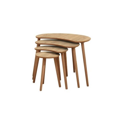 Hanah home Moon set klub stolova, 4 dijela, boja hrasta Slike