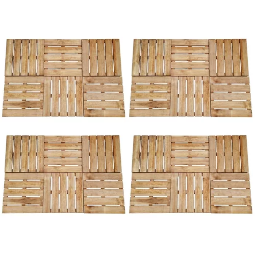  Talne plošče 24 kosov 50x50 cm lesene rjave