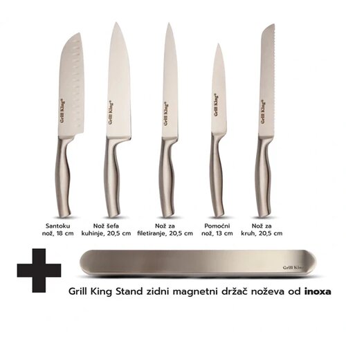 Grill King set Classic noževa s magnetnim držačem od inoxa Slike