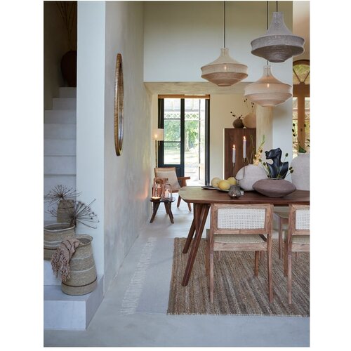 Light &amp;amp; Living Rjava jedilna miza z mizno plo&amp;scaron;čo iz akacije 100x200 cm Quenza &amp;ndash; Slike