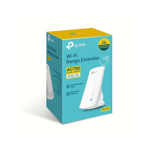 Tp-link RE200 Mesh AC750 Dual Band Wireless Wall Plugged Range Extender Mediatek 433Mbps at 5GHz + 300Mbps at 2.4GHz Slike