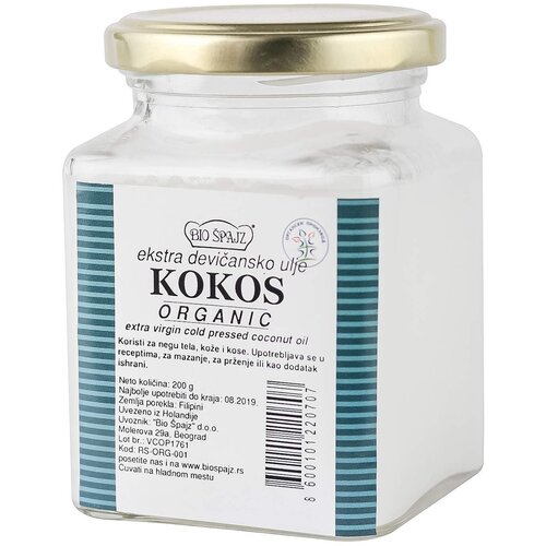 Bio &amp;Scaron;pajz Kokosovo ulje organsko 200g Slike