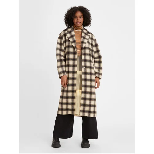 Levi's Levi&#39;s Black-Beige Women&#39;s Plaid Coat with Levi&#39;s® Agnes Wool - Women