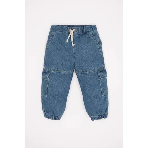 Defacto Baby Boy Cargo Fit Elastic Banded Leg Jean Pants