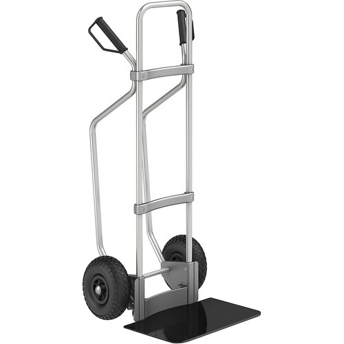 eurokraft pro aluminijast voziček za prevoz vreč, z drsnimi sanmi, nakladalna površina šxg 450 x 350 mm, črne barve, kolesa z zračnico Cene