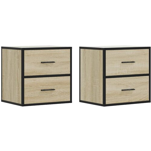 Maison Chic Stenski Dvo delni komplet Nočne omarice - Nočne mize sonoma hrast 40x31x39,5 cm, (21688367) Slike