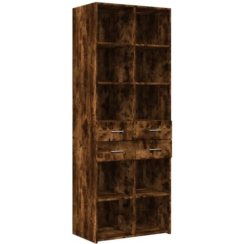 Maison Chic Visoka omara - Komoda - Predalnik dimljen 70x42,5x185 cm hrast inženirski les, (21719421) Cene