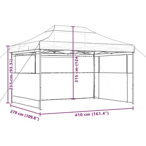  za svadbe - &amp;scaron;ator za zabave Sivo-smeđa 279 x 410 x 315 cm Oxford tkanina Slike