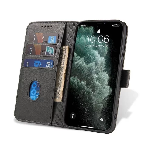 Onasi Wallet denarnica usnjena preklopna torbica Samsung Galaxy A14 - črna