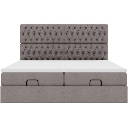 VidaXL otomanski okvir kreveta s madracima smeđesivi 200x200cm tkanine Slike
