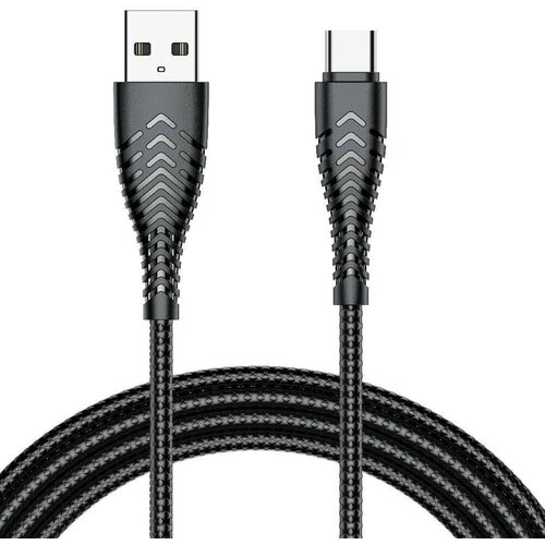 Veger kabal (kabl) usb a na type c 2.4A V104 1.2 m crni Slike